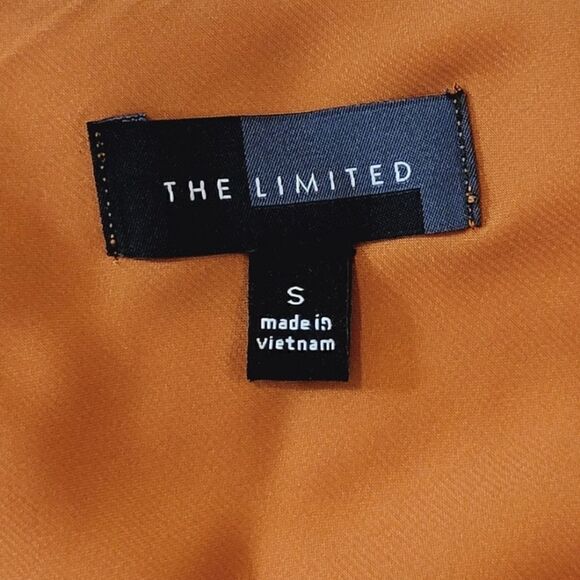 The Limited Burnt Orange Boatneck Split Back Long Sleeve Silky Blouse Size S - Picture 6 of 9